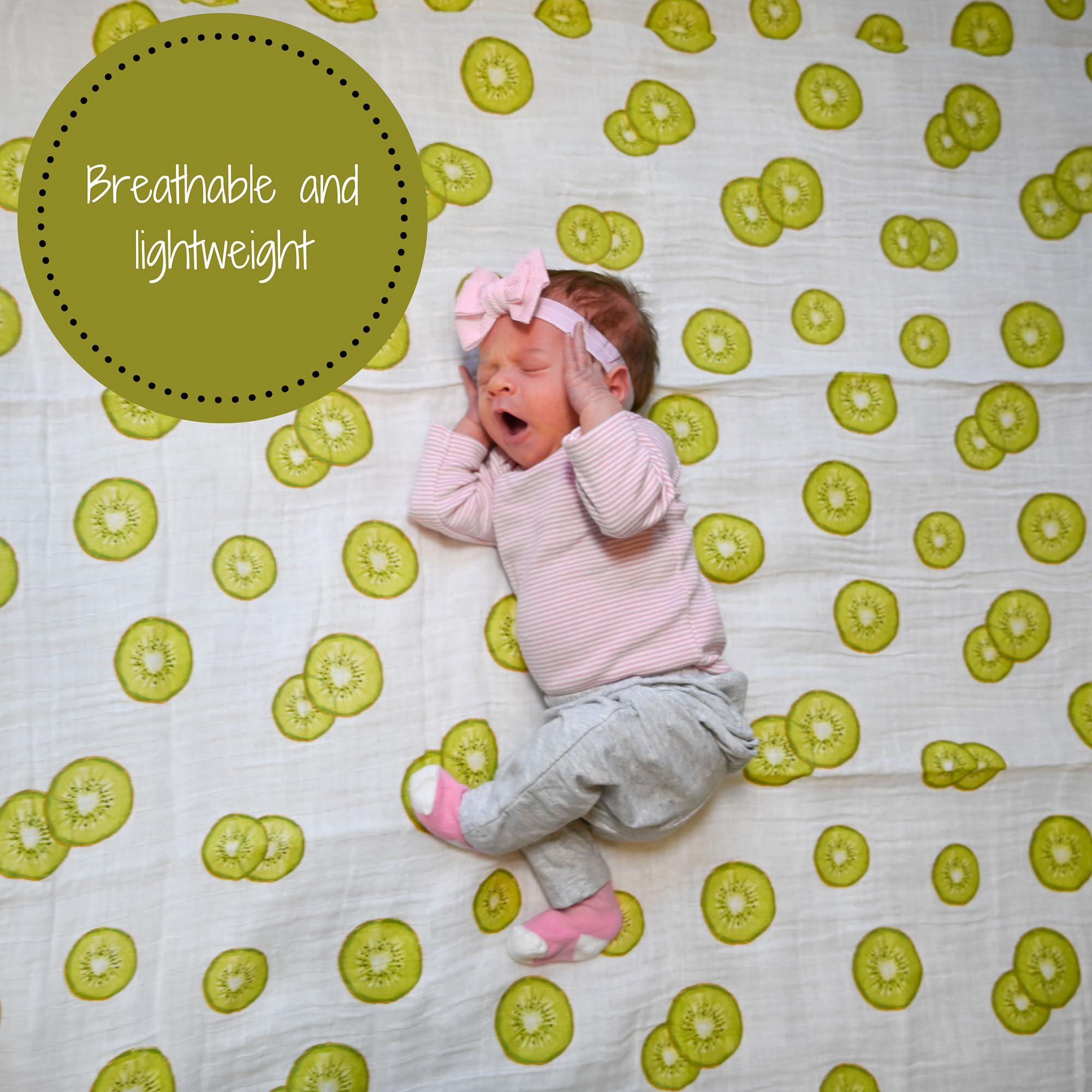 LollyBanks swaddle used as burp cloth and on-the-go comfort.