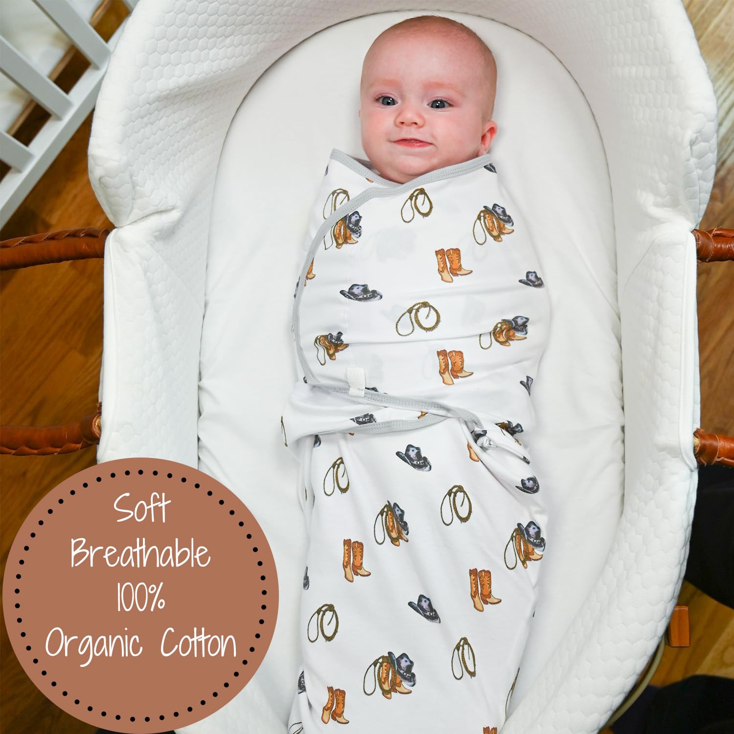 LollyBanks swaddle easy-change zipper enables quick, quiet diaper changes.