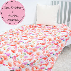 LollyBanks nursery decor coral print fits crib or wall hanging.