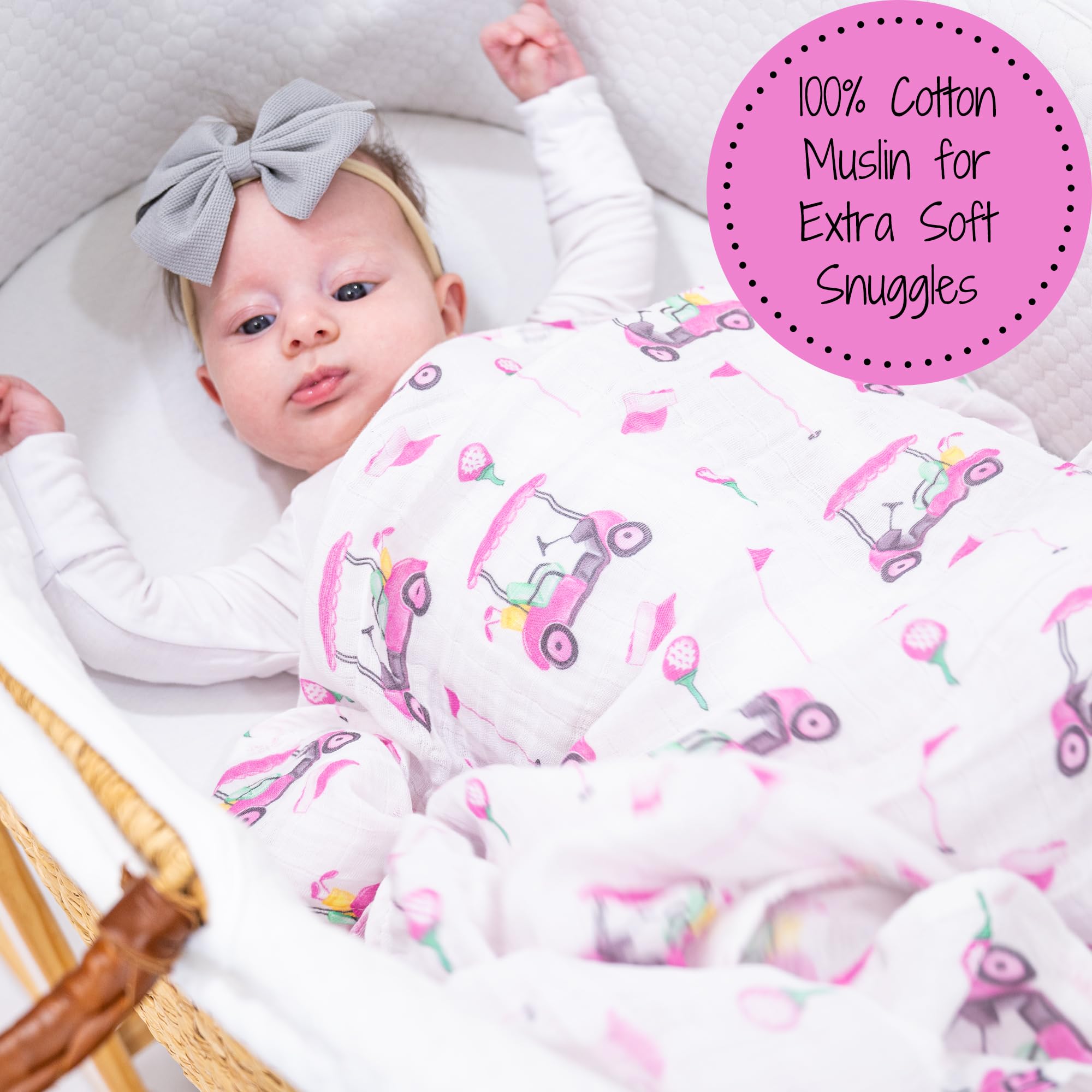 LollyBanks swaddle doubles as nursery decor on crib