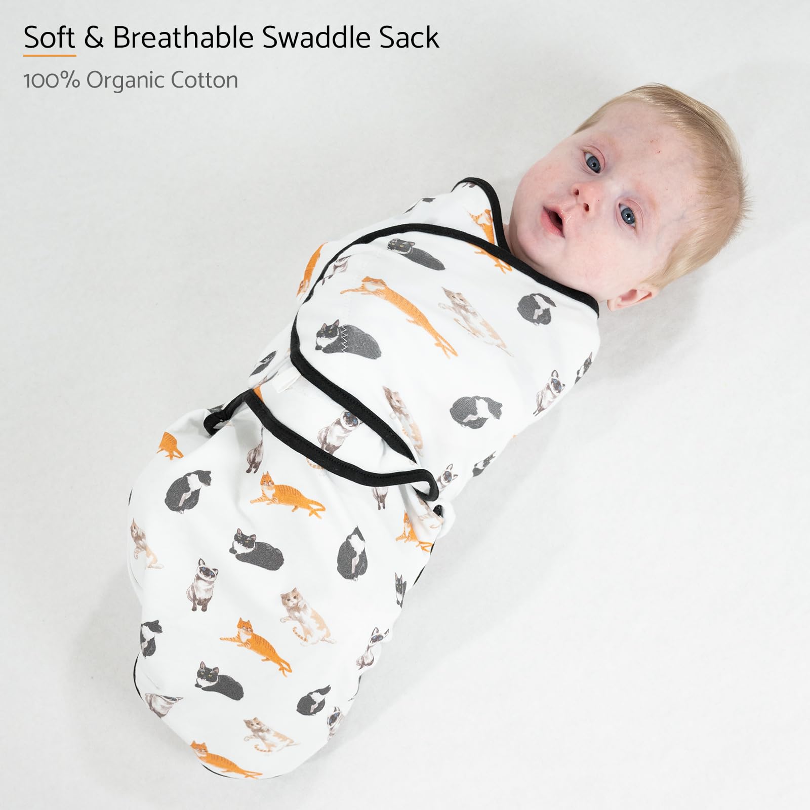 LollyBanks swaddle with easy-change zipper enables quick, quiet diaper changes