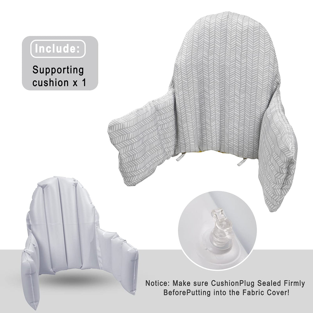 Lomgwumy high chair cushion inflatable inner detail highlights built-in comfort core.