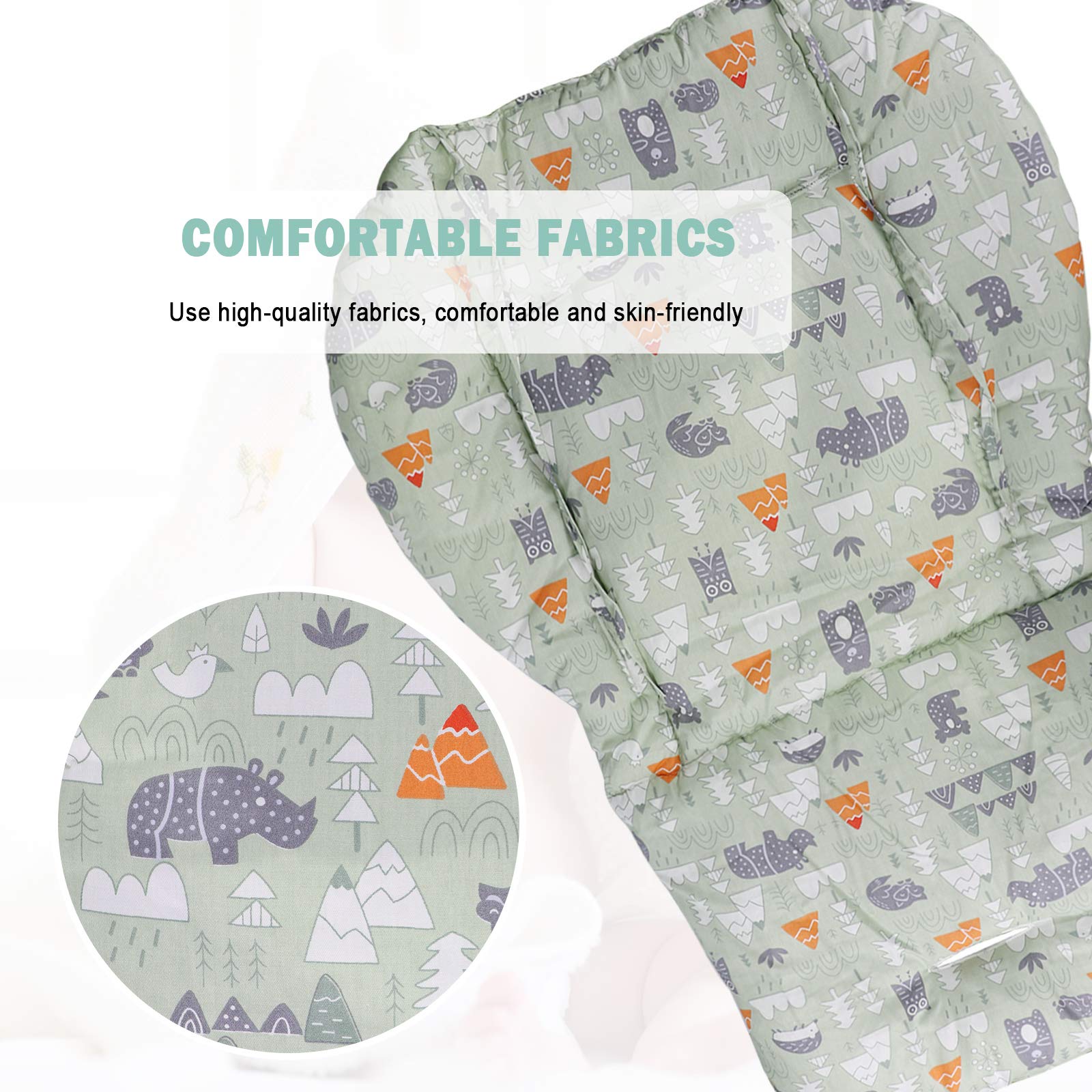 Lomgwumy cushion wipe-clean guidance helps easy maintenance after meals.