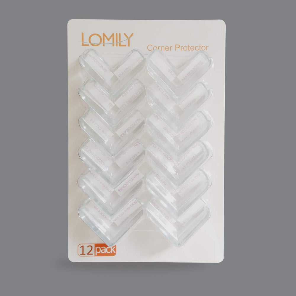 LOMILY edge bumper on table corner provides discreet safety.