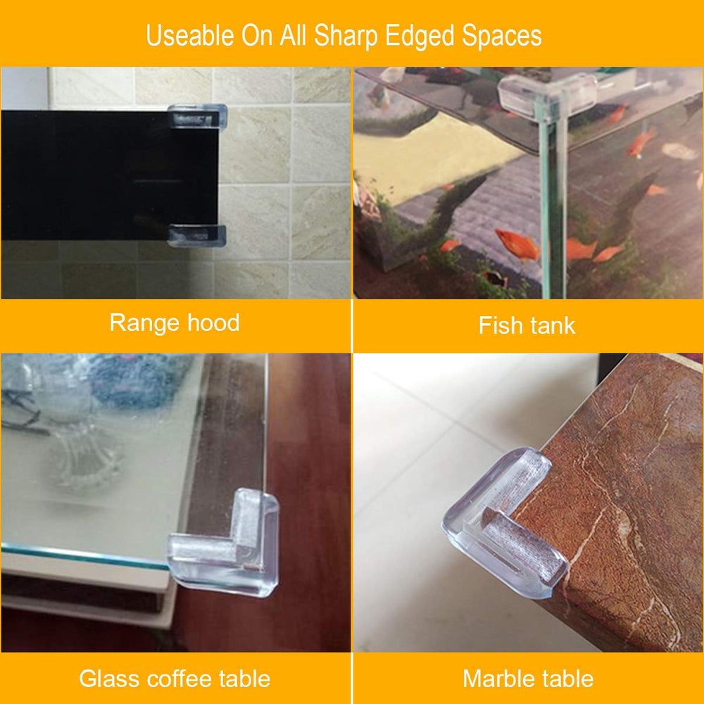 LOMILY Transparent Corner Protector close-up shows strong adhesive.