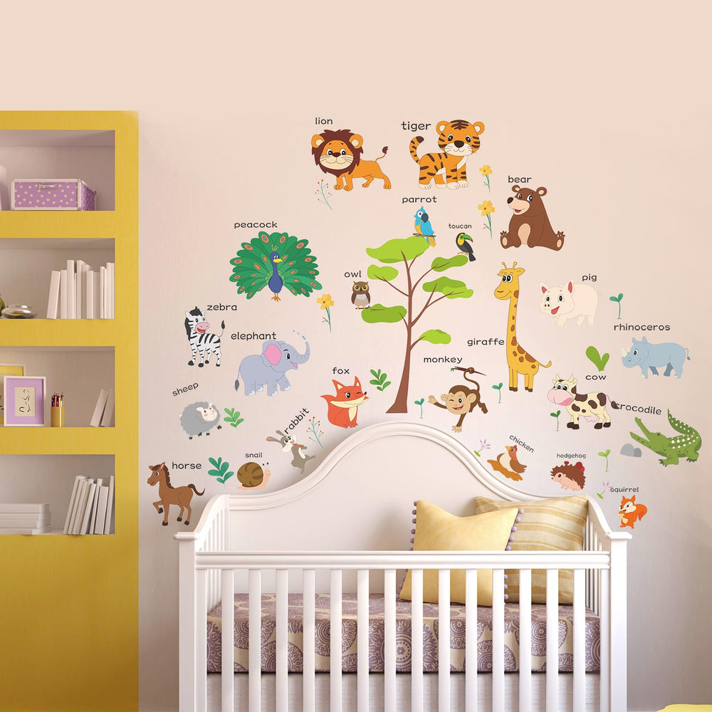 LOMILY Two Sheets Large Animals Wall Stickers offer flexible layout options