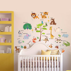 LOMILY Two Sheets Large Animals Wall Stickers offer flexible layout options
