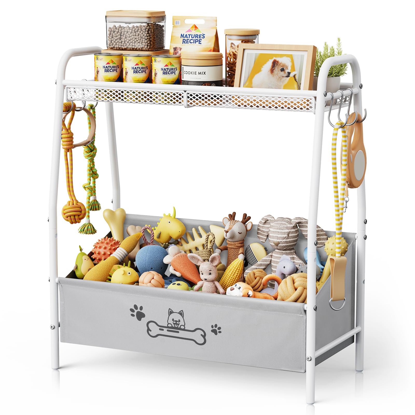 Lomivra large dog toy basket front view with wide entry for easy access