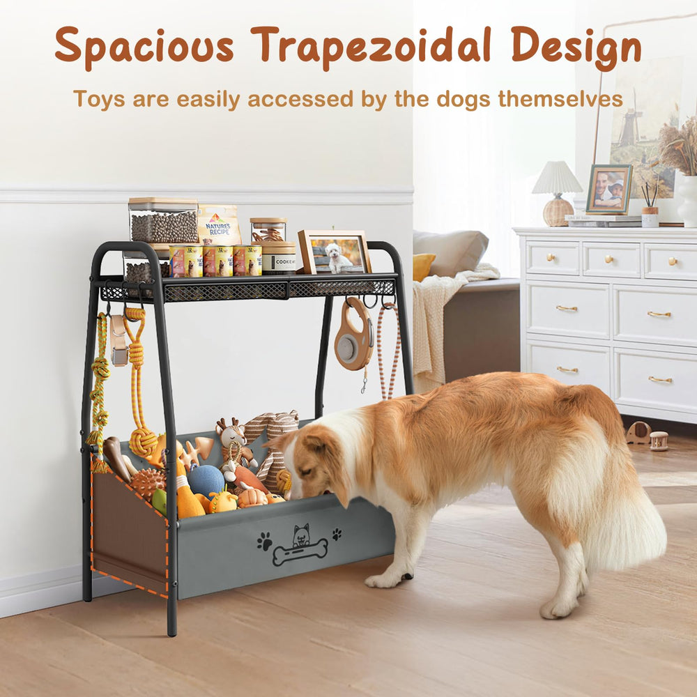 Lomivra top shelf with guards secures treats and grooming tools.