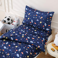 LONAVA space-print toddler comforter front view shows cozy texture