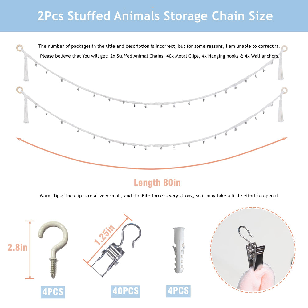 LONCHDAN 40 metal clips securely hold toys without slipping.