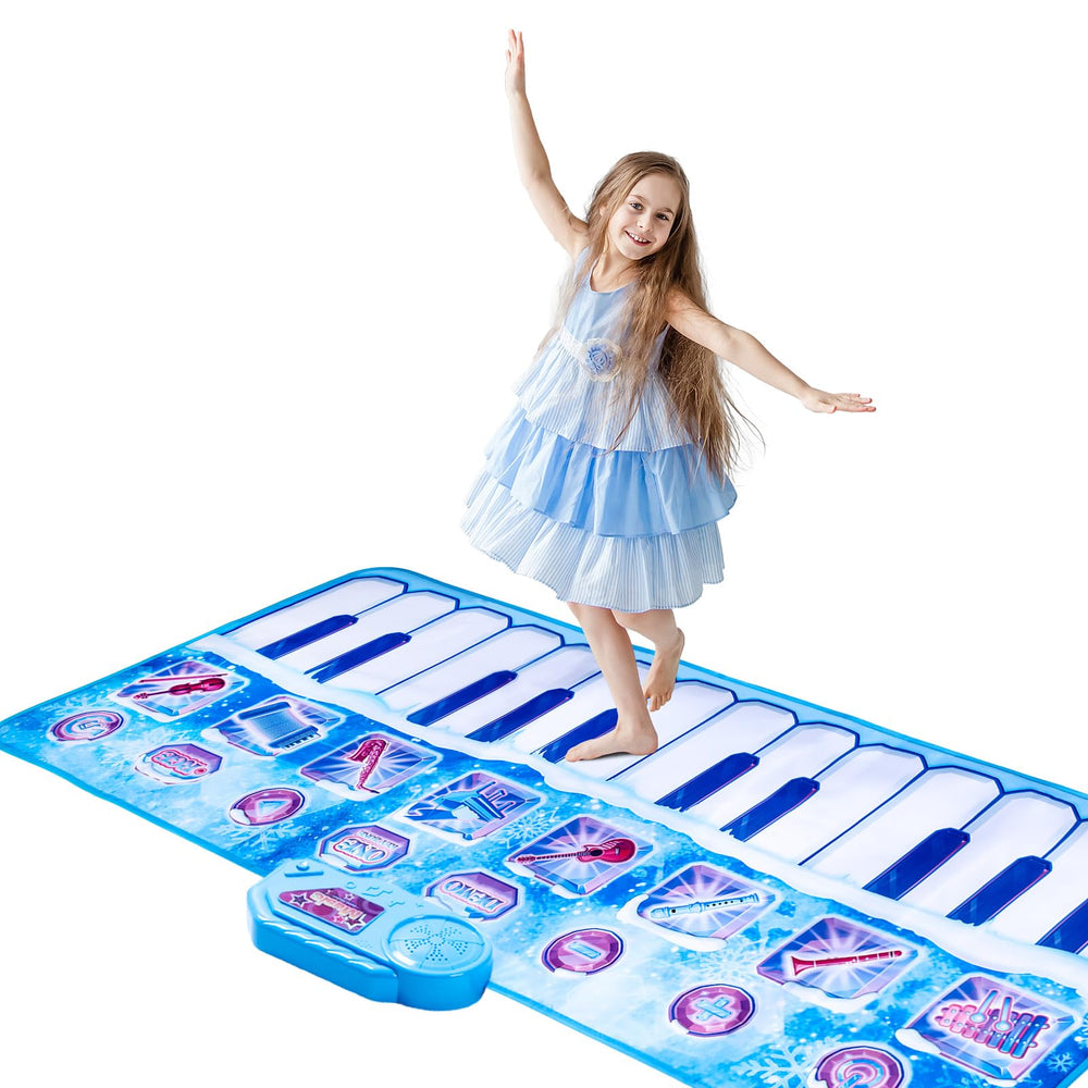 Lonfliness piano play mat showing eight instrument sounds for diverse music exploration