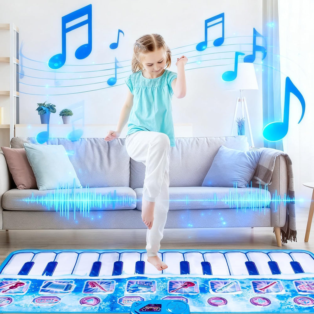 Lonfliness piano play mat kid dancing on colorful mat to learn rhythm
