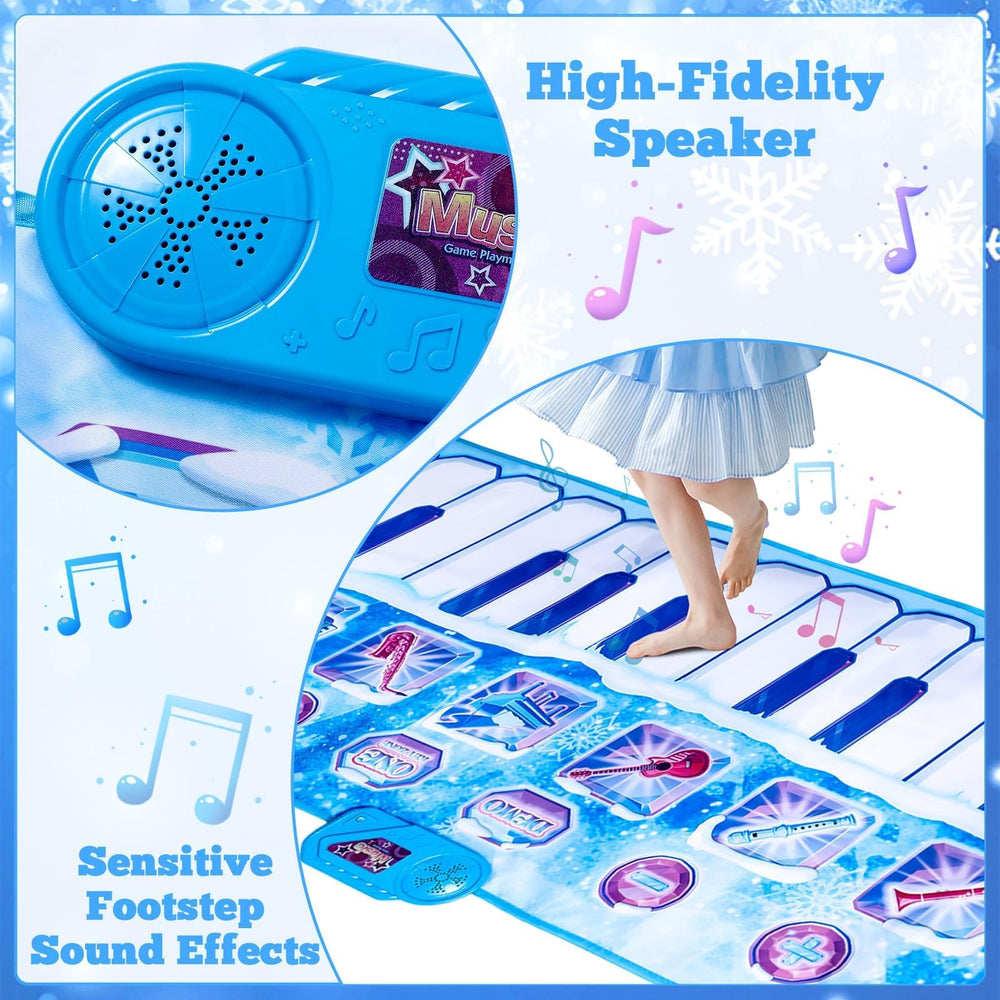 Lonfliness piano play mat large size provides ample space for wide floor play
