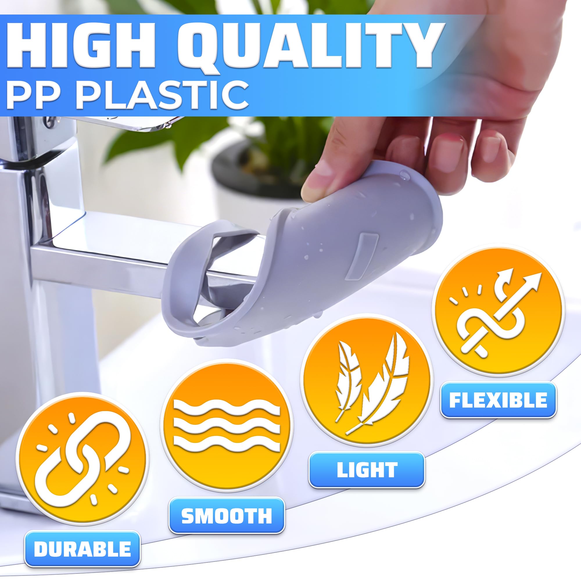 Toddler faucet extender long reach for easier face washing and rinsing