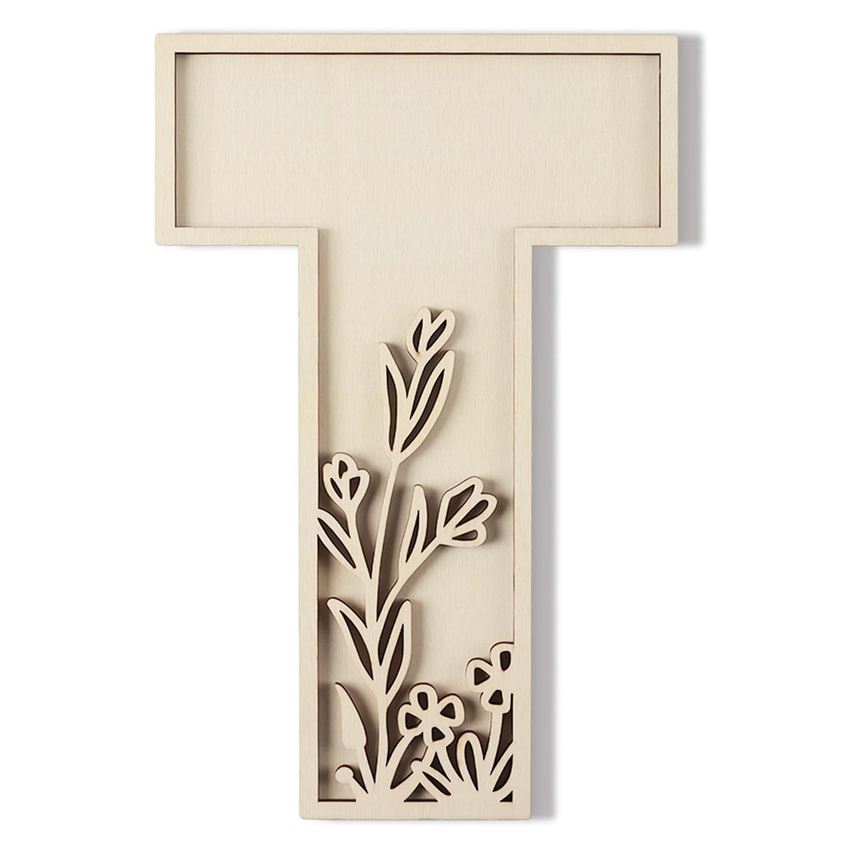 Longan Craft layered 12-inch flowered letter ready as wall decor
