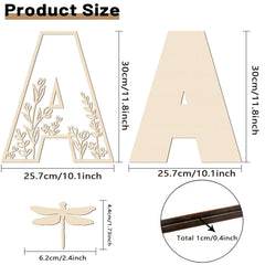 Longan Craft layered 12in letters flower detail for floral-themed room decor