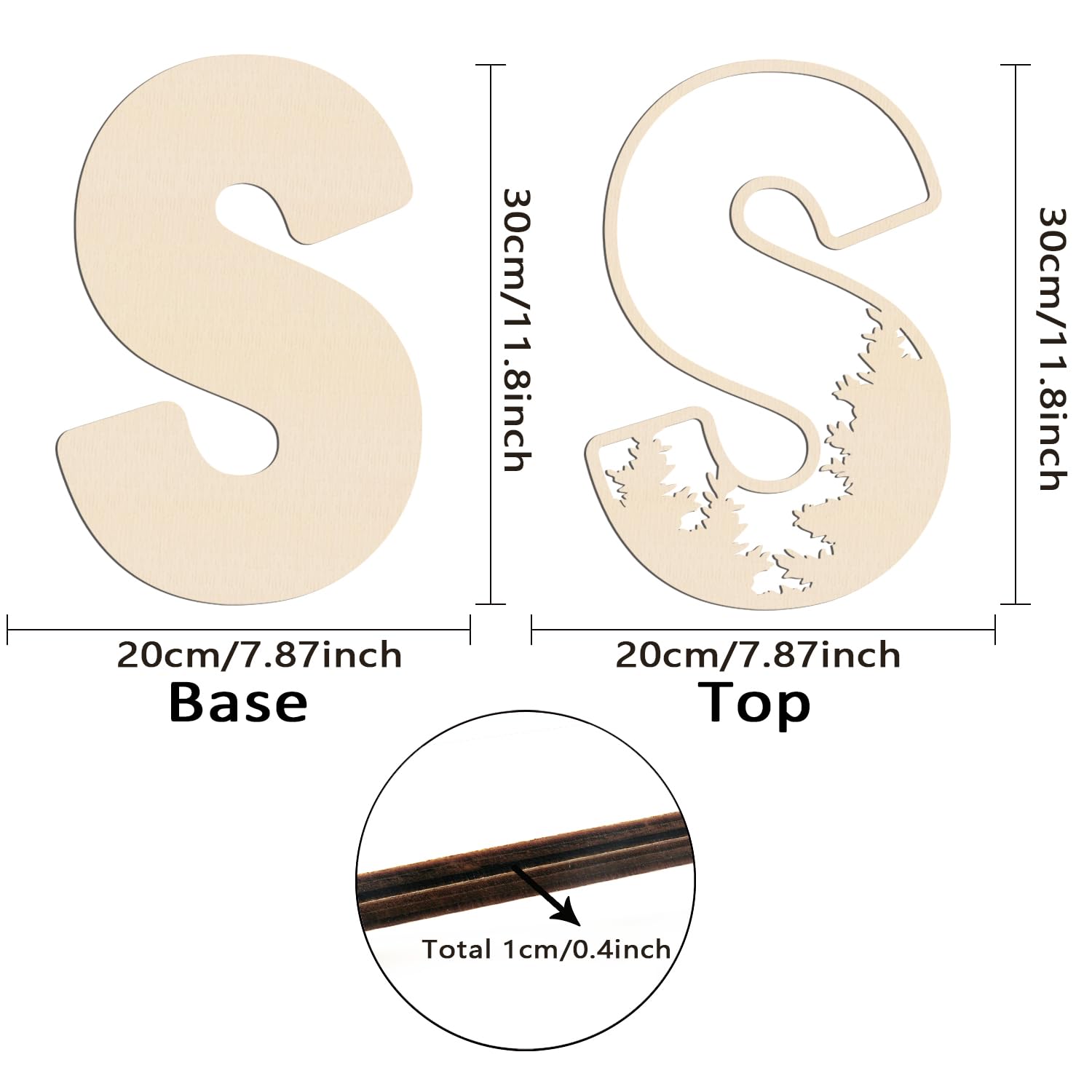 Longan Craft paintable wooden letters closeup showcase smooth surface for easy painting projects.