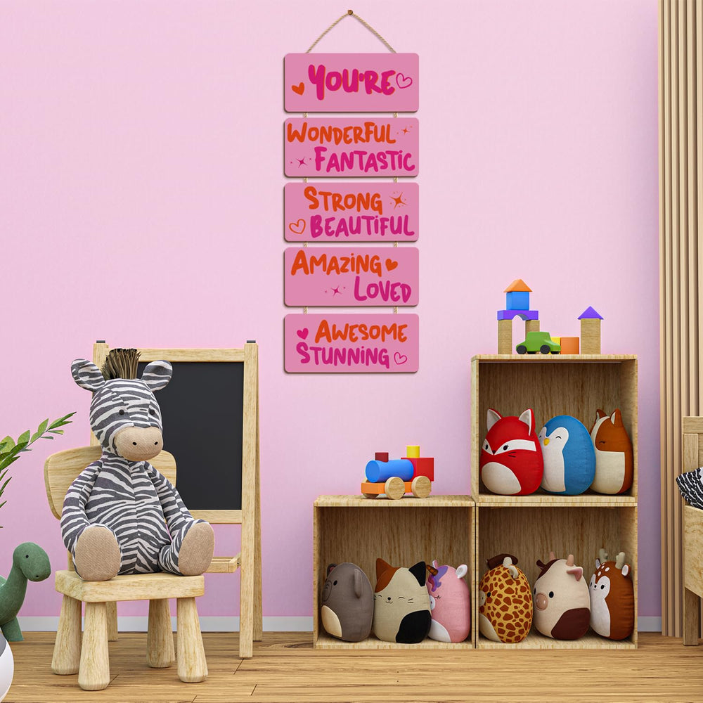 Longan Craft pink room decor inspirational quotes print emphasizes cozy, comforting space