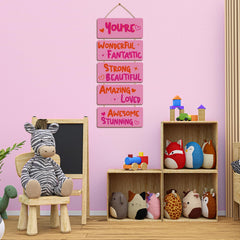 Longan Craft pink room decor inspirational quotes print emphasizes cozy, comforting space