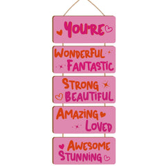 Longan Craft pink room decor wood plaques collection inspires daily motivation in kids' rooms