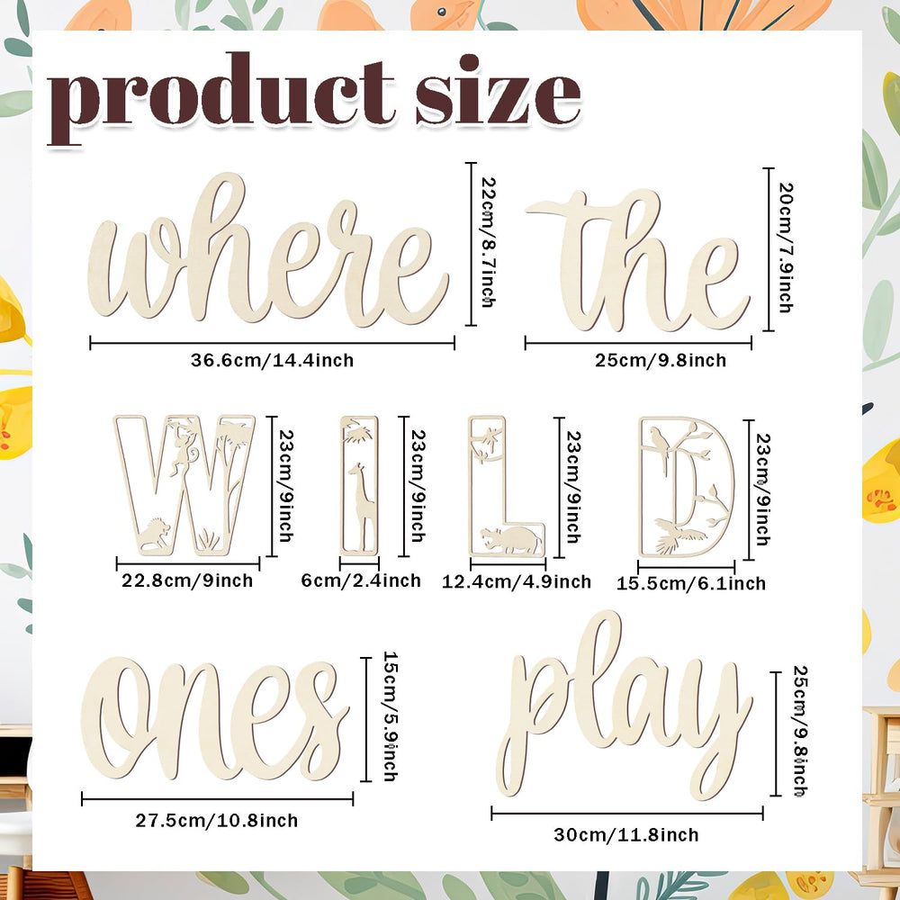 Longan Craft playroom wall decor multi-piece set shown for customizable display.