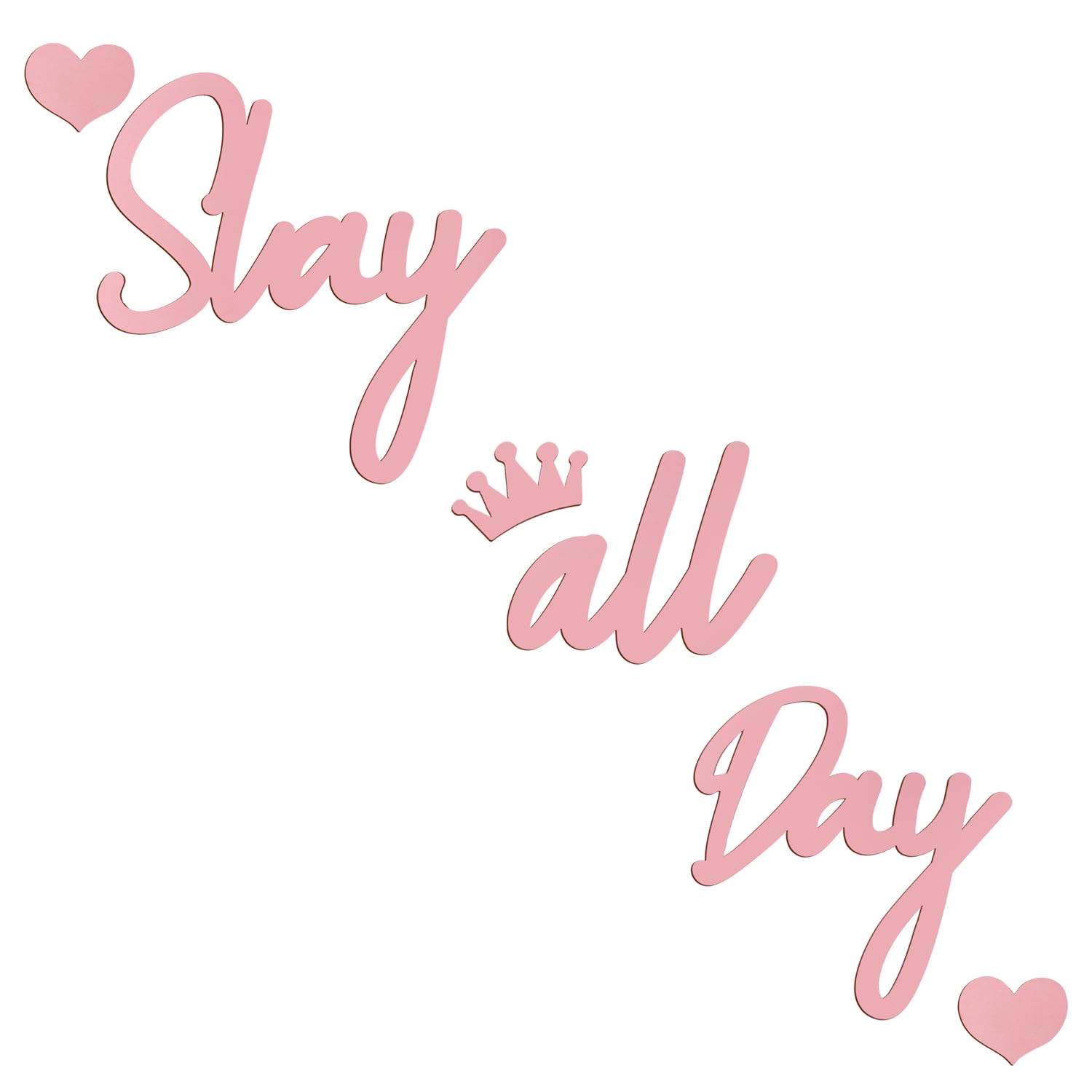 Longan Craft Slay All Day Sign pink wall art adds a vibrant focal point to teen bedrooms.