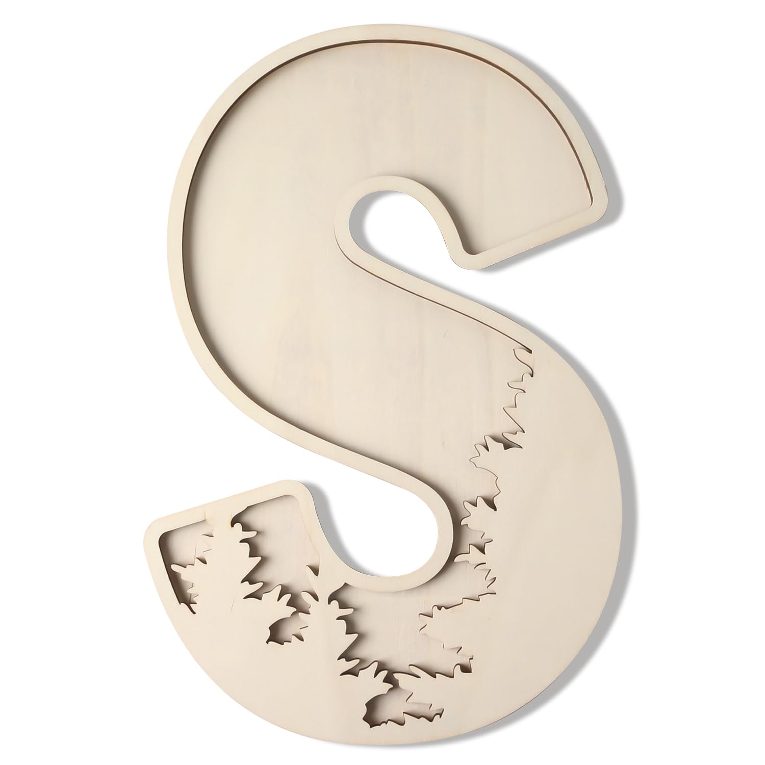 Longan Craft woodland letters 12-inch wall decor ready for personalization and wall display.