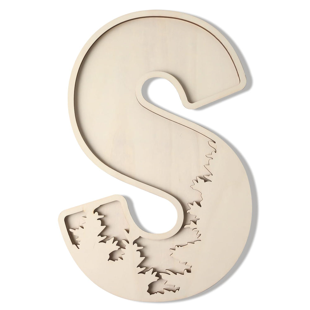 Longan Craft woodland letters 12-inch wall decor ready for personalization and wall display.