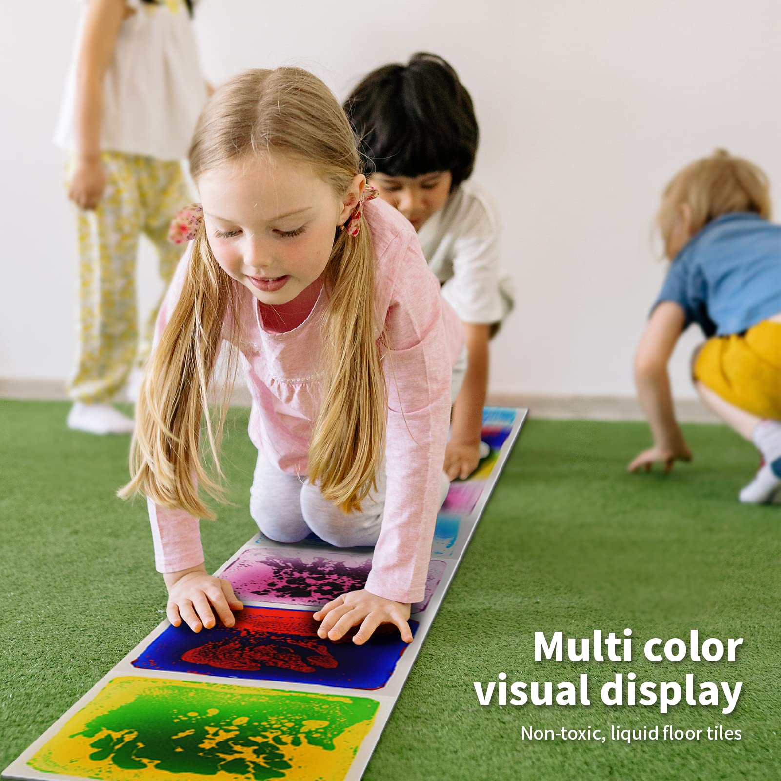LONGKING sensory tiles liquid floor tiles show moving colors to spark curiosity.
