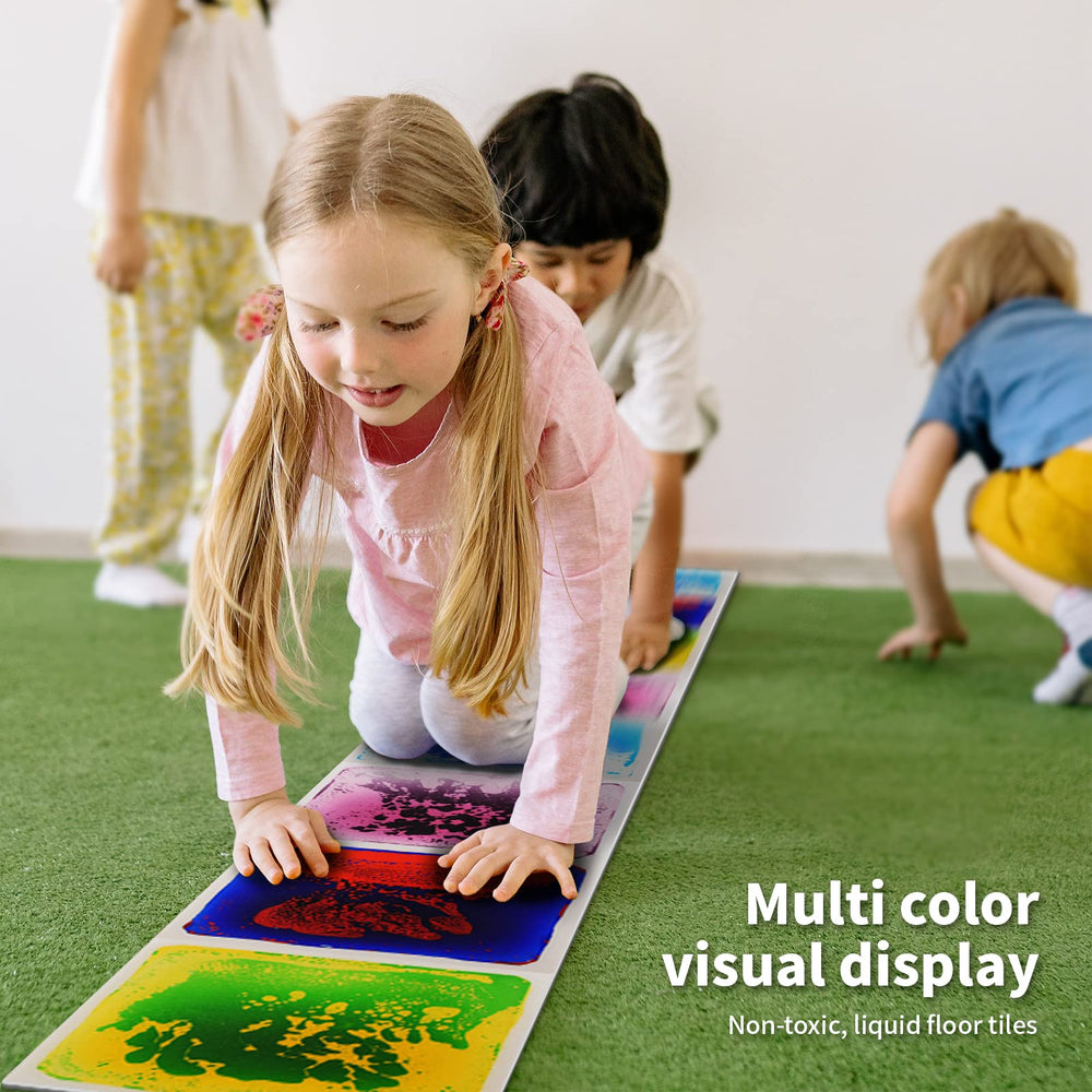 LONGKING sensory tiles liquid floor tiles show moving colors to spark curiosity.