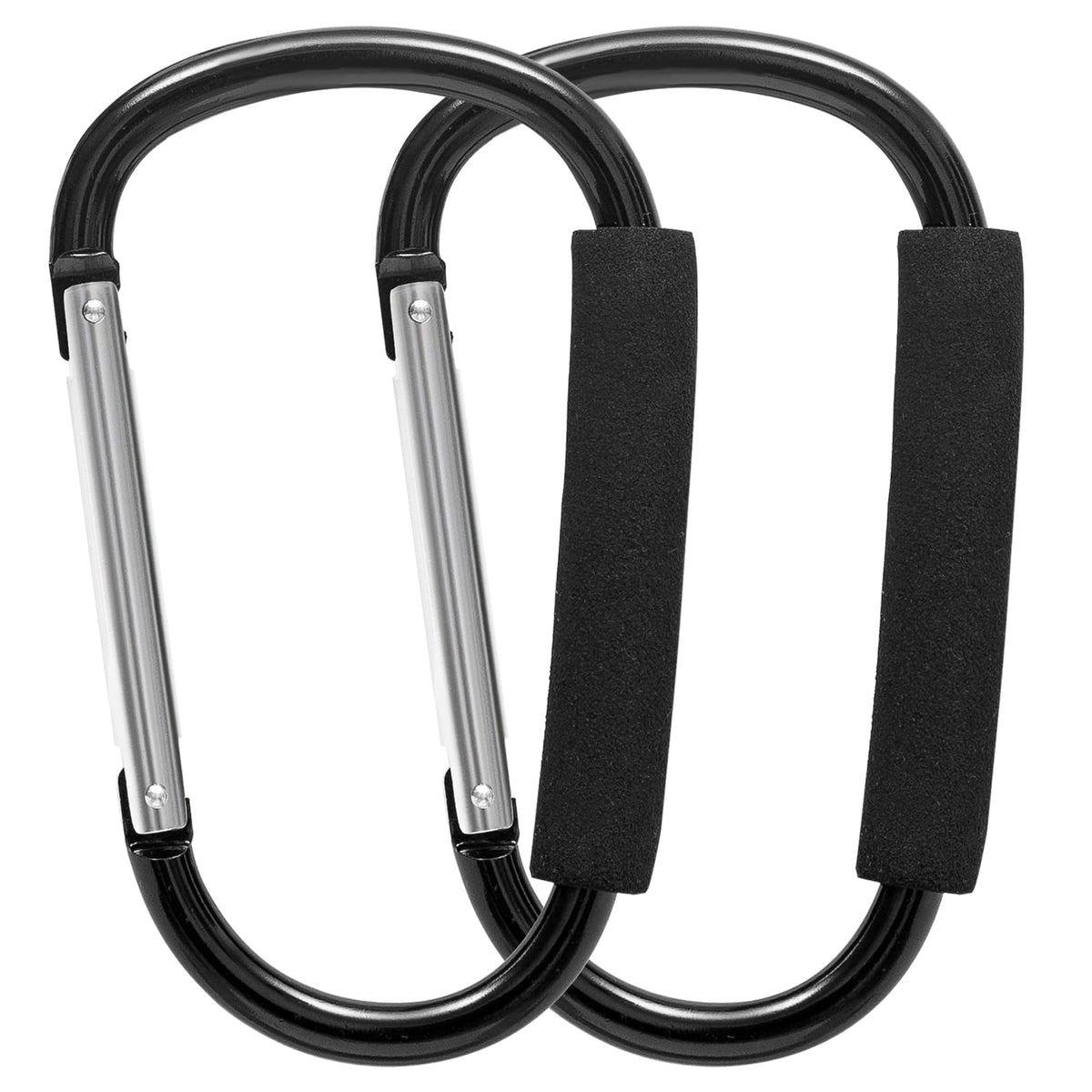 Longomat baby stroller hooks 7 inch clip keeps bags secure for hands-free strolling.