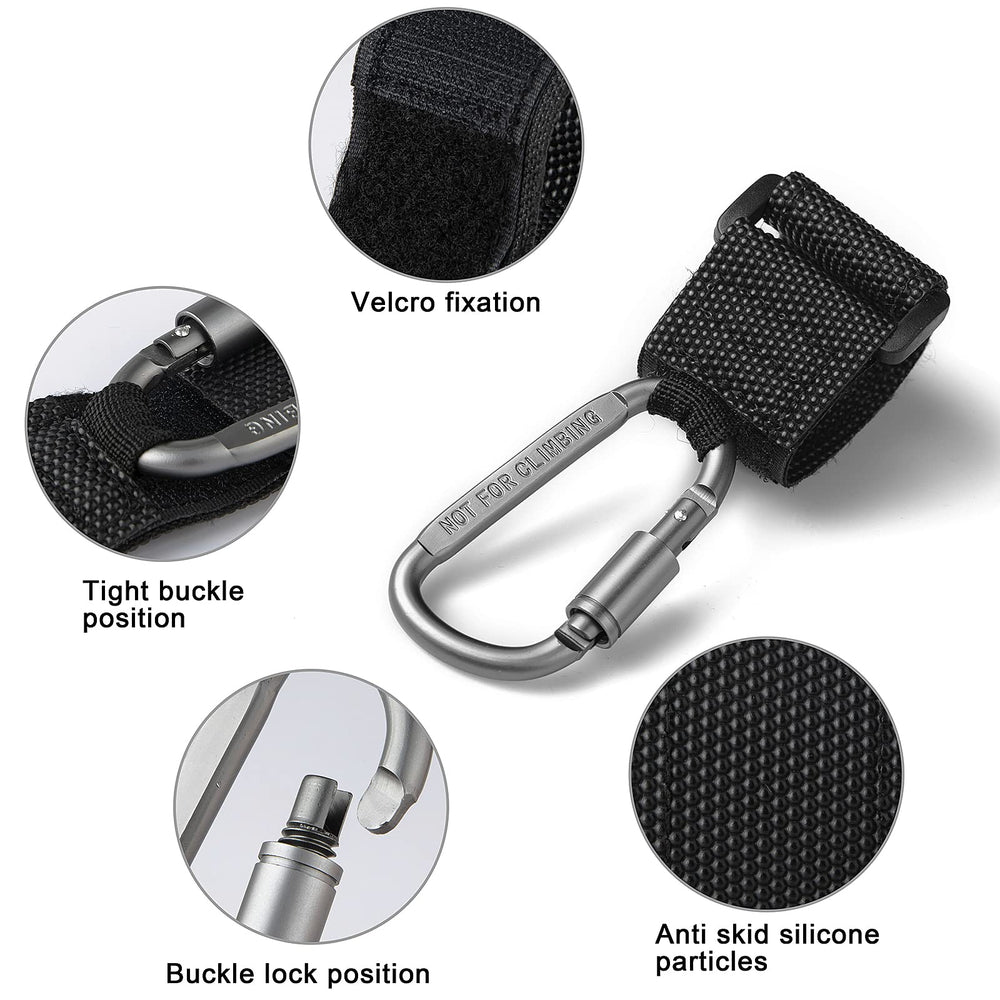 Longomat bicycle-use hook demonstrates versatile on-the-go attachment.