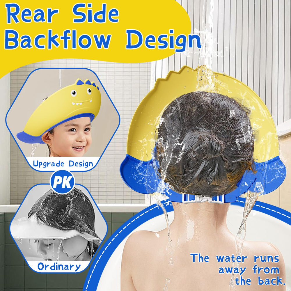 Lonlown baby shower cap adjustable band provides snug fit for growing kids.