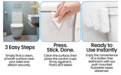 Loo no-drill suction mount installed in seconds without tools.