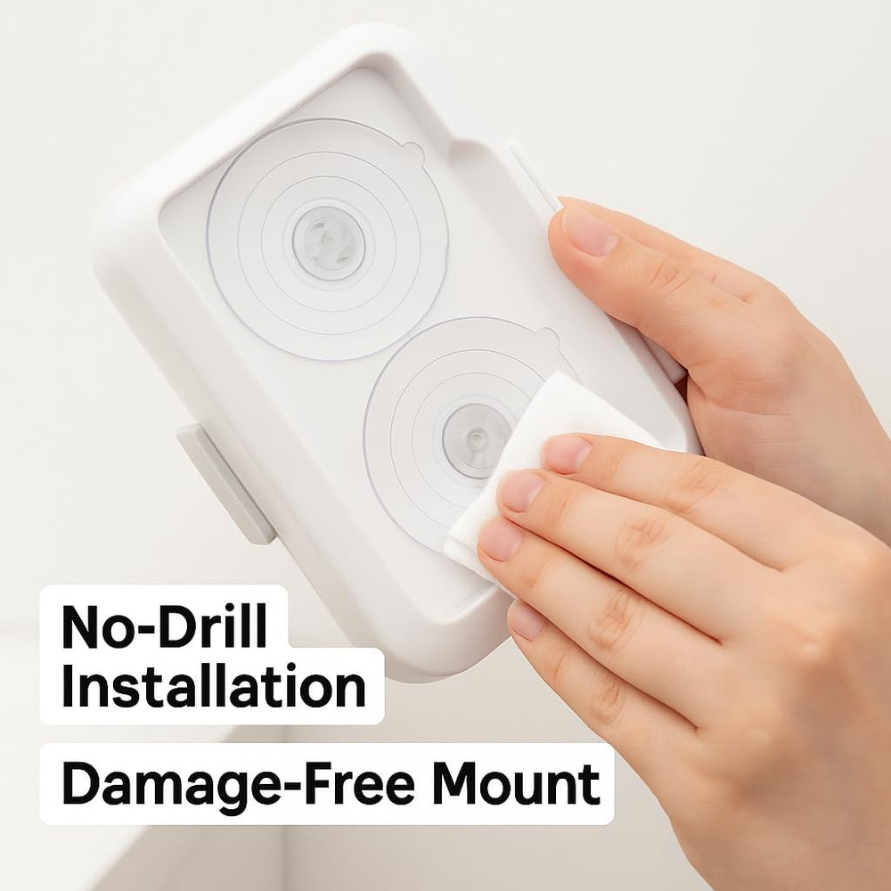 Loo dispenser with matte finish adds stylish touch to any bathroom.