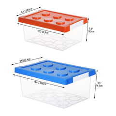 Loobuu small red-lid bin keeps toys visible and easy to grab.