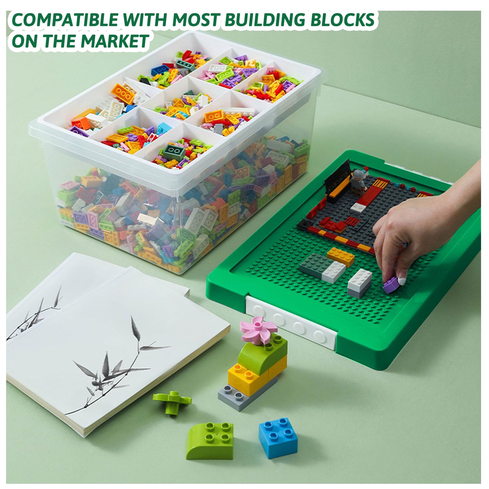 Loobuu craft organizer with 8 compartments separates beads, threads, clips, and tools.