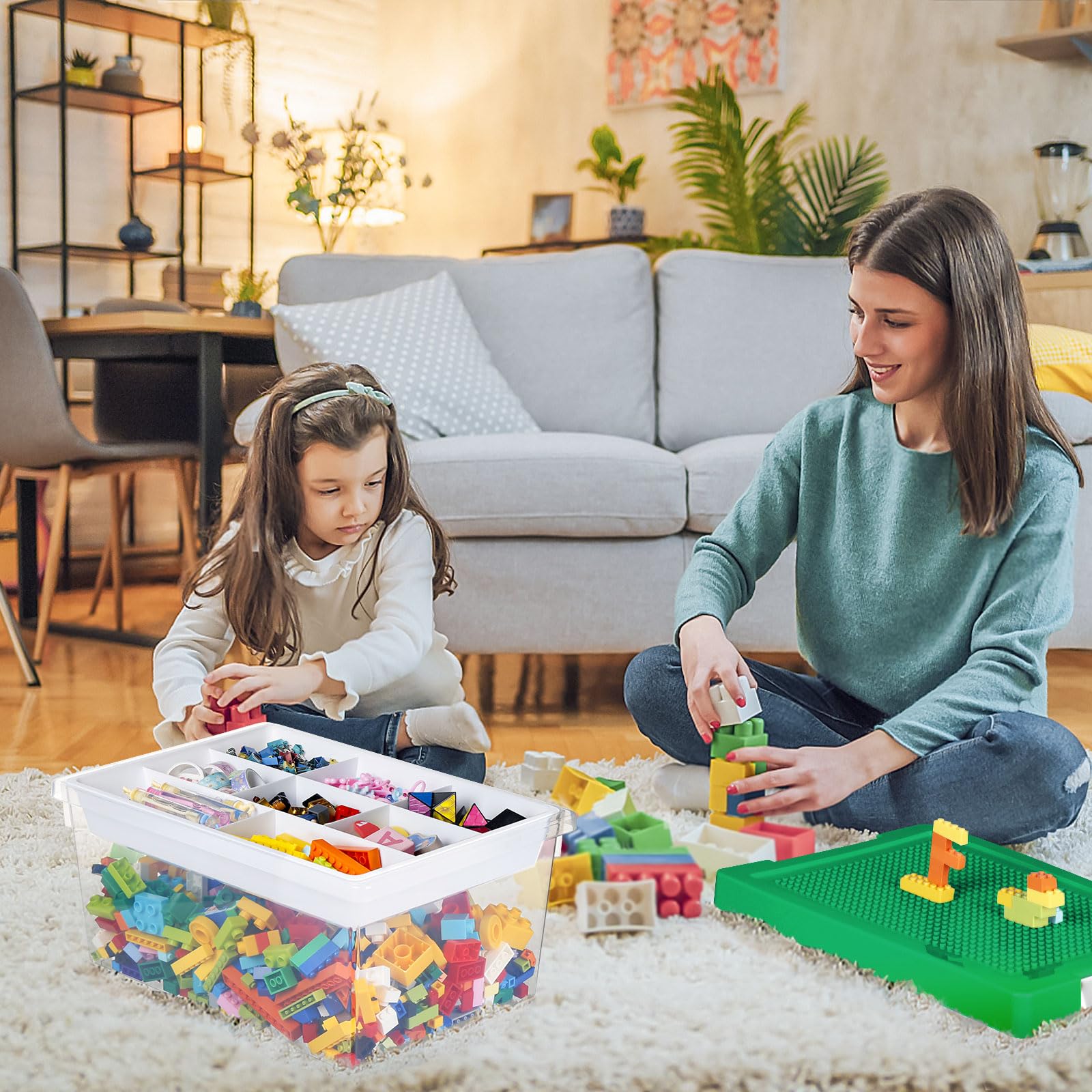 Loobuu playroom storage solution promotes neat shelves and quick item finding.