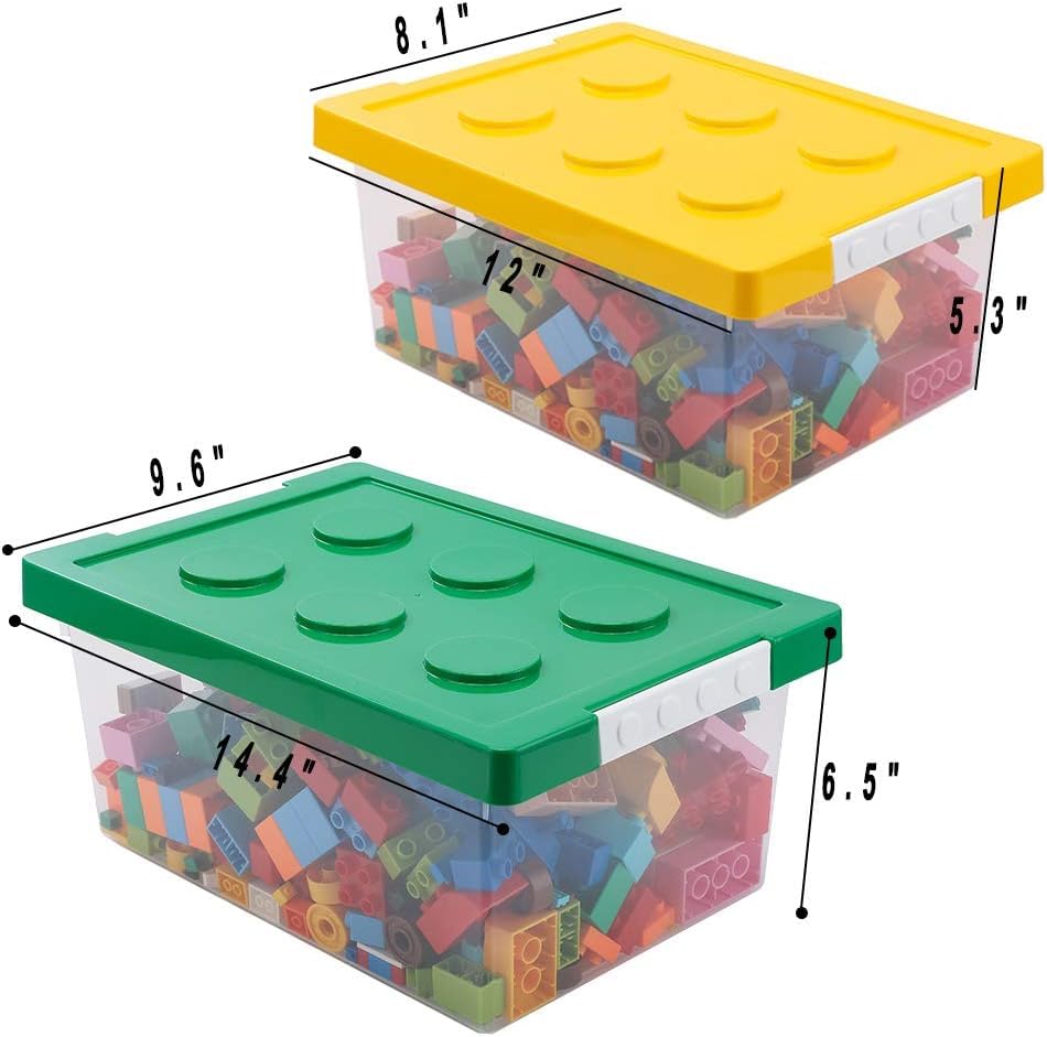 Loobuu small yellow-lid bin demonstrates compact storage for quick toy sorting