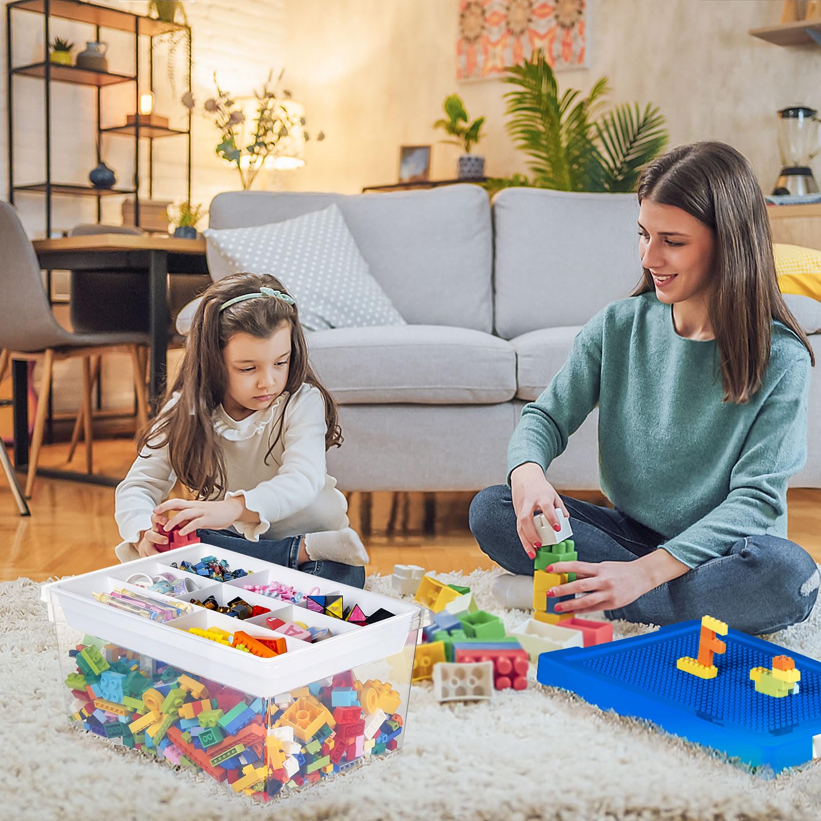 Loobuu stackable bins save space in playroom and bedroom