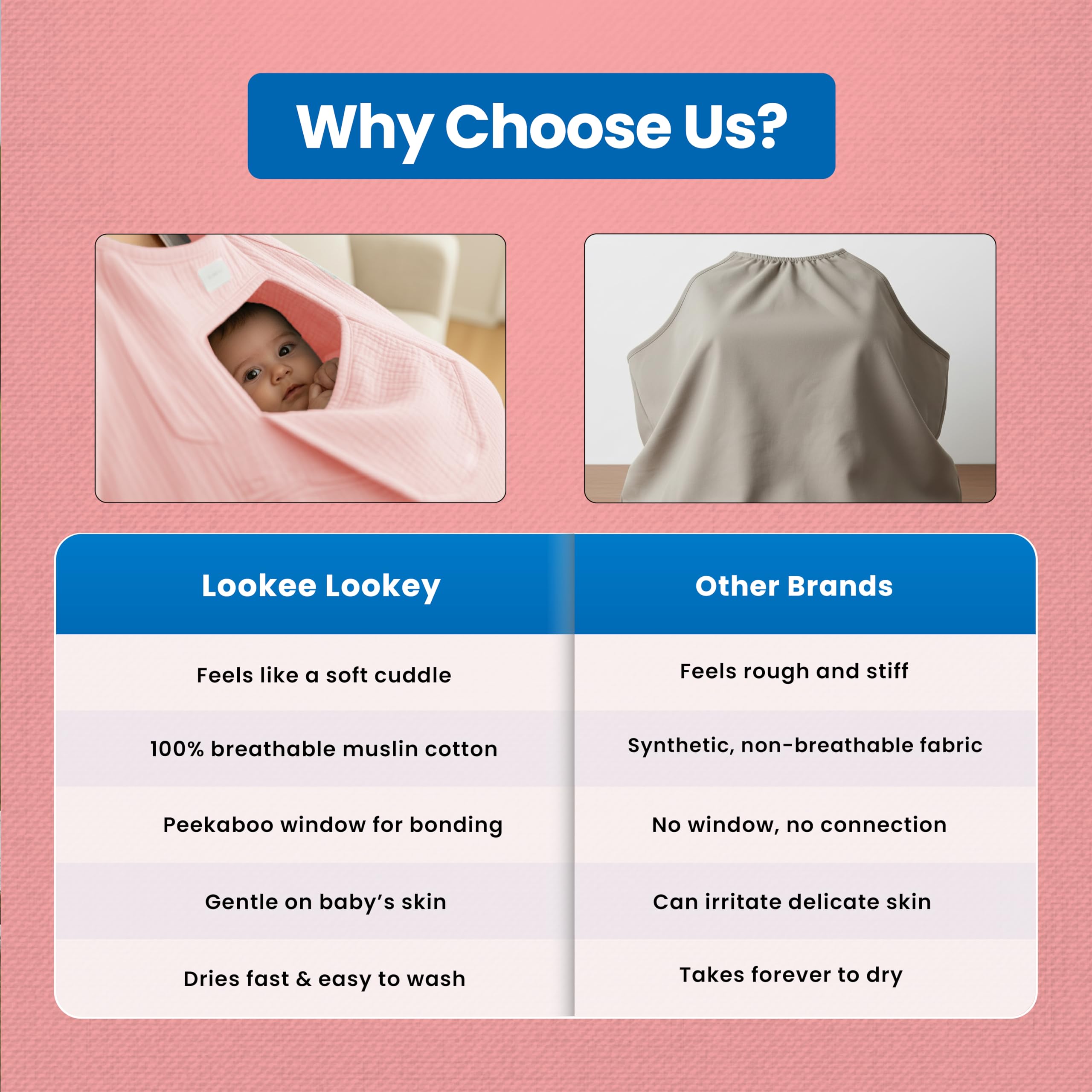 Lookee Looky nursing cover is lightweight and travel friendly