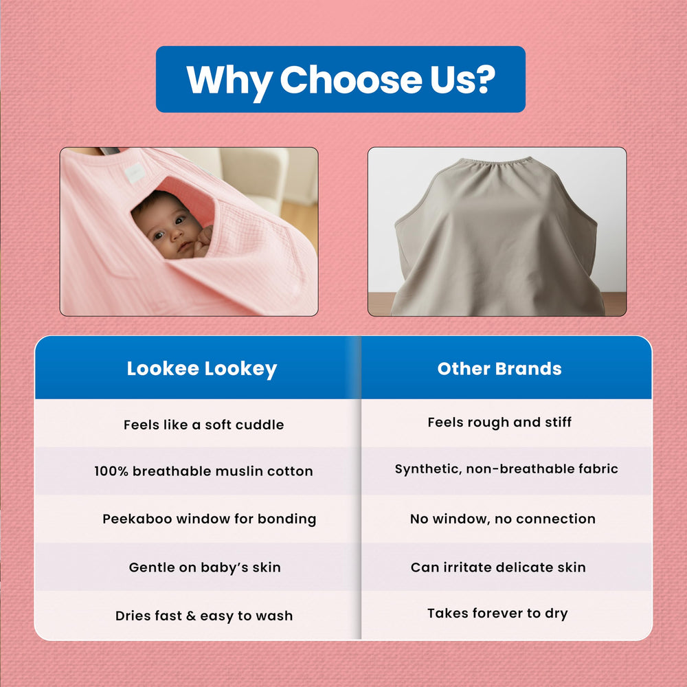 Lookee Looky nursing cover is lightweight and travel friendly
