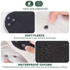 LooKu hand muff features soft fleece lining for cozy warmth.