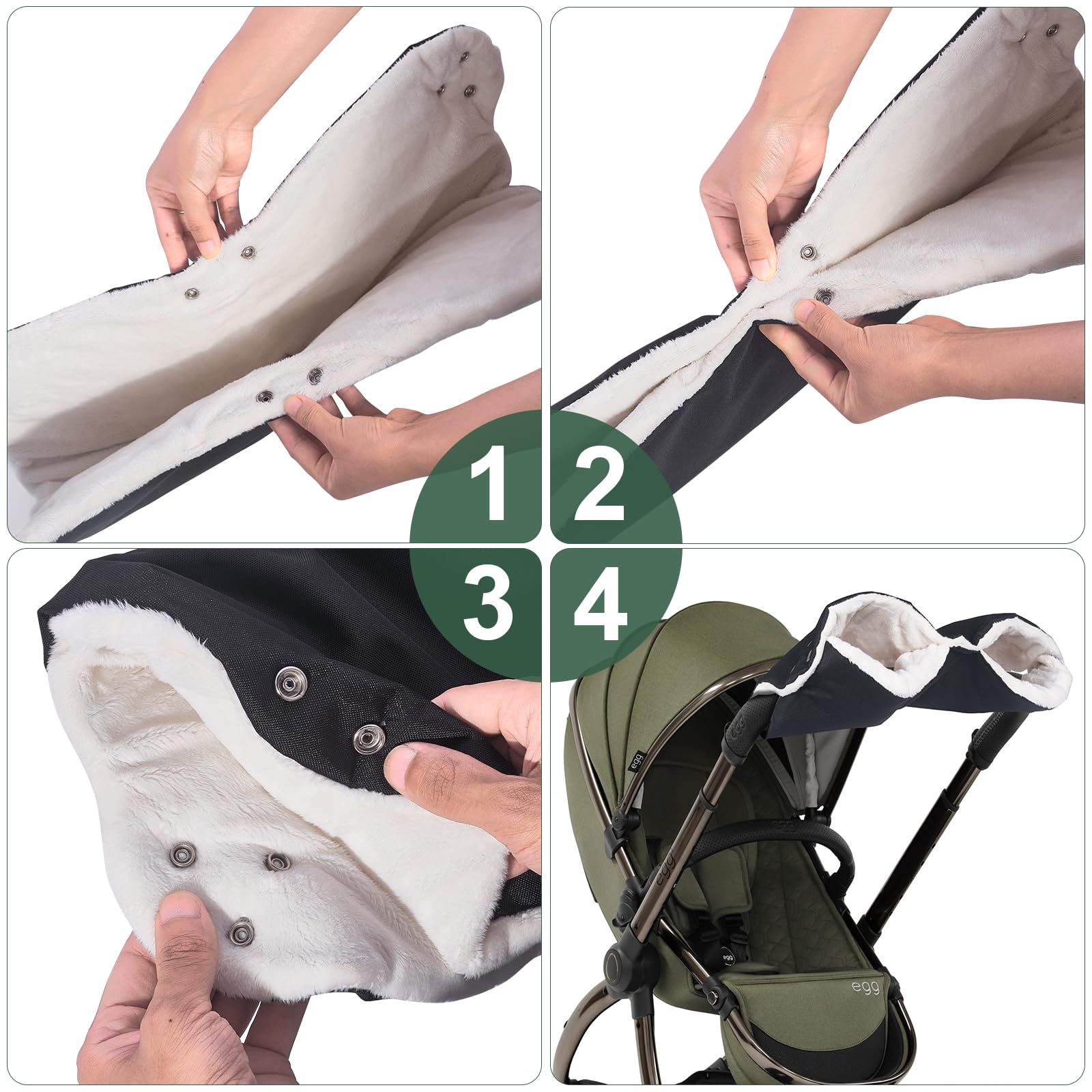 LooKu stroller hand muff universal size fits most strollers.