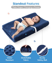 Loonah changing pad cover removable machine-washable for quick cleanup after messes.