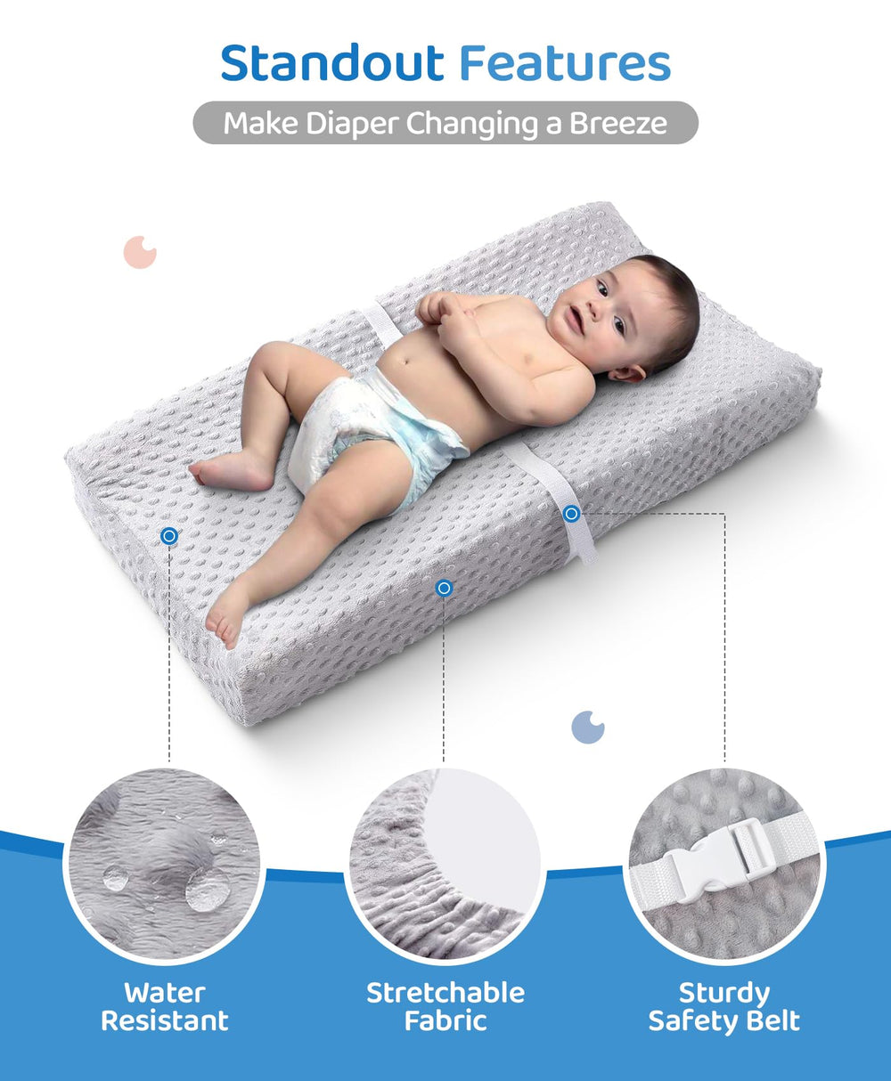 LOONAH compact changing pad contoured sides support safe, snug diaper changes.