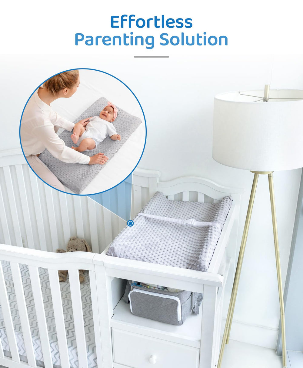 LOONAH compact changing pad removable cover enables quick, hygienic changes.