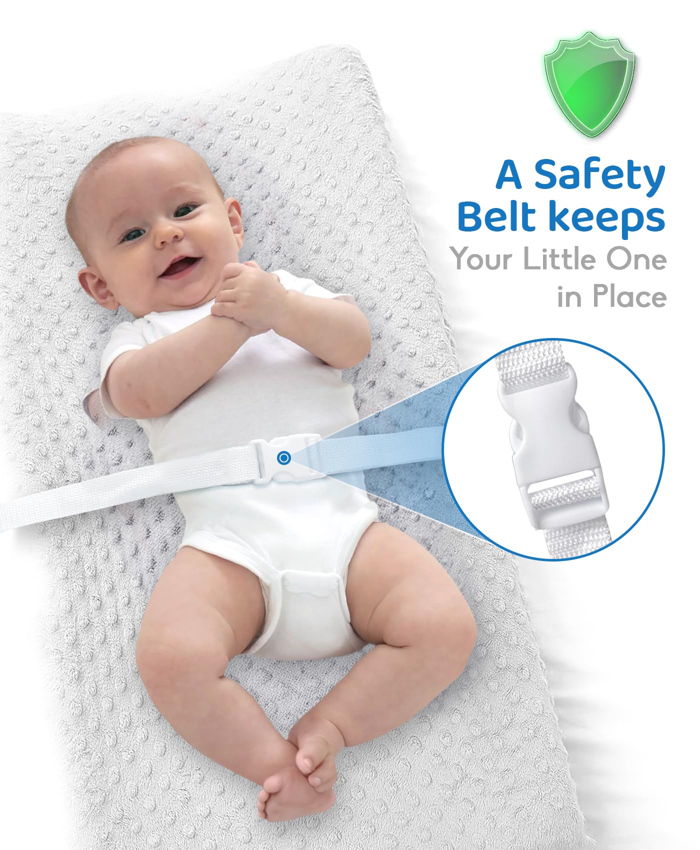 LOONAH changing pad waterproof layer protects surfaces and simplifies cleanup.
