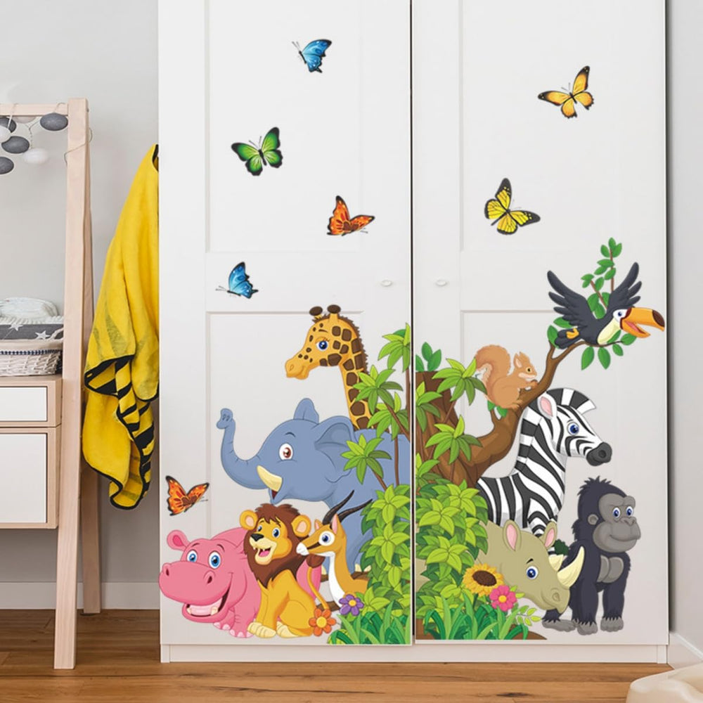 LOONELO Elephant sticker provides cheerful color and layered detail for a cozy bedroom